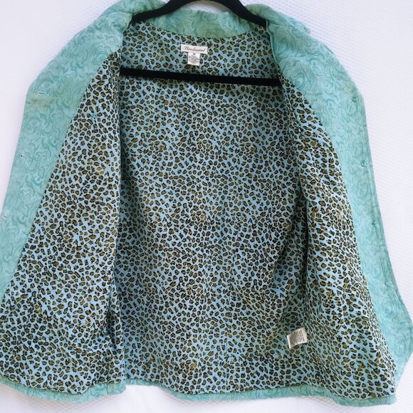 Bechamel Womens Blazer Jacket Size M Cotton Blend Mint Collared Dress Jacket - Picture 5 of 8